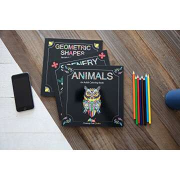 Adult Coloring Books Set - 3 for Grownups 120 Unique Animals, Scenery & Mandalas Designs. Adults Rel...