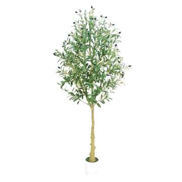 Skinny Olive Tree 6ft, Artificial Trees for Home Decor Indoor with Adjustable Branches and Lifelike Fruits- Easy Assembly, Low Maintenance (Skinny Olive Tree, 6ft)