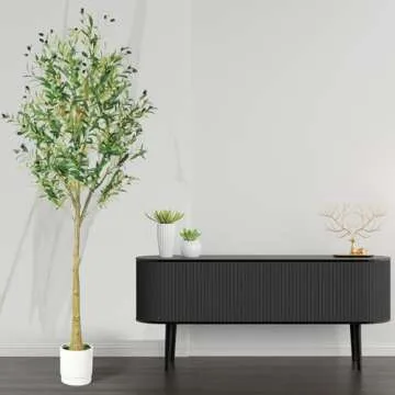 Skinny Olive Tree 6ft Fake Tree for Home Decor