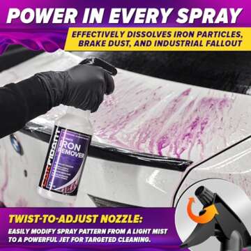 Iron Remover Car Detailing – Iron Decon Spray, Pulls Out Brake Dust, Rust & Fallout - Contaminant ...