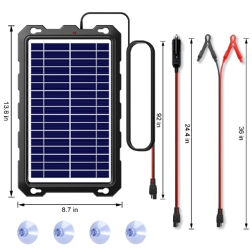 POWOXI 7.5W Solar Battery Charger for Cars and Boats