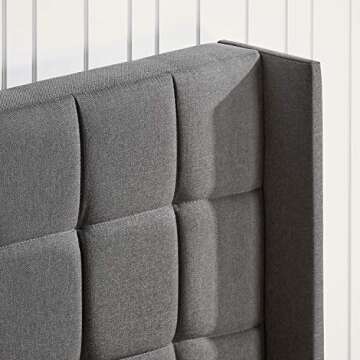 ZINUS Dori Upholstered Platform Bed Frame with Wingback Headboard, Mattress Foundation, Wood Slat Support, No Box Spring Needed, Easy Assembly, King