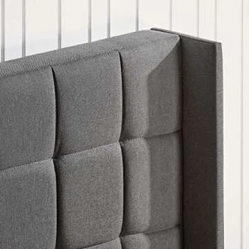 ZINUS Dori Upholstered Platform Bed Frame with Wingback Headboard, Mattress Foundation, Wood Slat Support, No Box Spring Needed, Easy Assembly, King