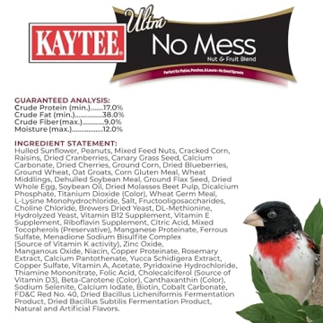 Kaytee No Mess Nut & Fruit Bird Seed Blend for Diverse Birds