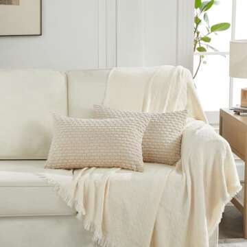 Boho Tan Lumbar Pillow Cover 12x24 for Stylish Decor