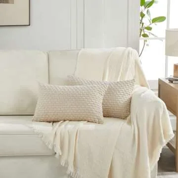 Boho Tan Lumbar Pillow Cover 12x24 for Stylish Decor