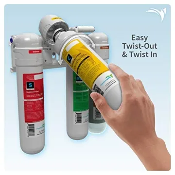 Aquatic Life Twist-in 4-Stage Reverse Osmosis Water Filter System RO/DI Filtration Units for Aquarium, 75 GPD