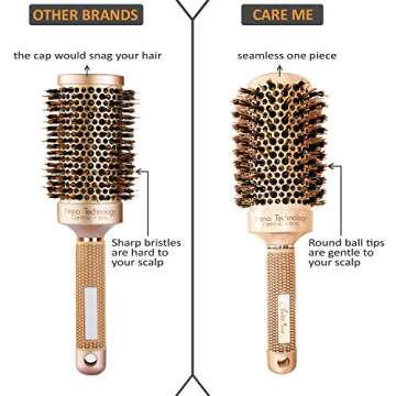 Stylish Boar Bristle Round Brush for Blow-drying and Straightening