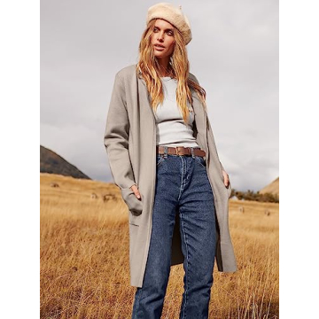 ANRABESS Women's Open Front Knit Cardigan for Fall 2024