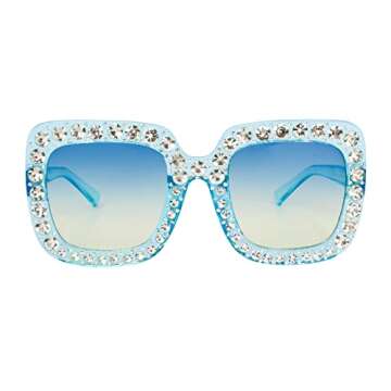 Xpectrum Extra Large Elton Crystal Sunglasses for Concerts