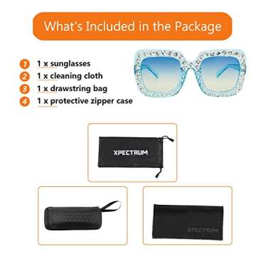 Xpectrum Extra Large Elton Crystal Sunglasses for Concerts