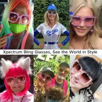 Xpectrum Extra Large Elton Crystal Sunglasses for Concerts