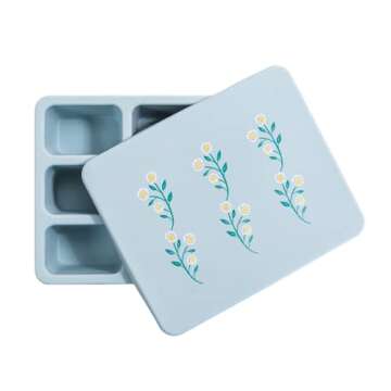 Austin Baby Co Leak-Proof Bento Lunch Box for Kids – Silicone Kids Lunch Container with 5 Leakproof Compartments – Food-Safe Materials, Sturdy, Dishwasher Safe, and BPA Free