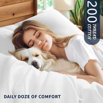 Shilucheng 100% Cotton Queen Size Sheets Set - 200 Thread Count, Luxury Egyptian Cotton Bed Sheets, ...