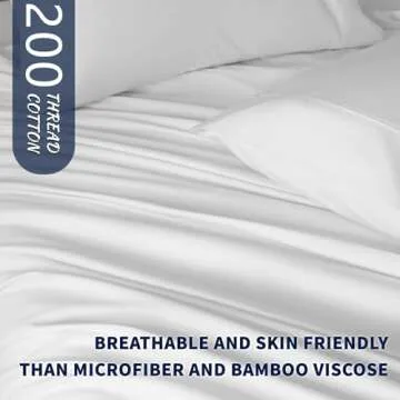 Shilucheng 100% Cotton Queen Size Sheets Set for Ultimate Comfort