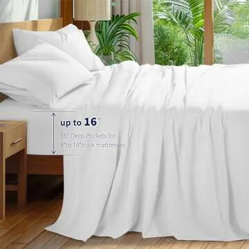 Shilucheng 100% Cotton Queen Size Sheets Set for Ultimate Comfort
