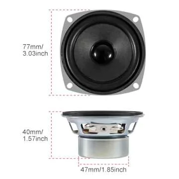 D-FLIFE 4PCS 10W Mini 3" HiFi Full Range Speaker 8 Ohm Anti-Magnetic Audio 2.0/2.1 Home Stereo Woofe...