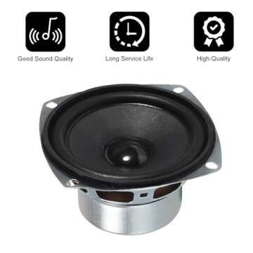 D-FLIFE 4PCS 10W Mini 3" HiFi Full Range Speaker 8 Ohm Anti-Magnetic Audio 2.0/2.1 Home Stereo Woofer Loudspeaker 90dB High Sensitivity for DIY Boom Box Satellites Speaker