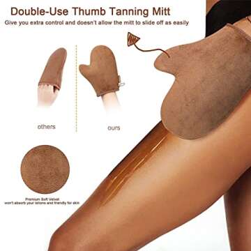 CeleCily Self Tanning Mitt Applicator - 3 in 1 Tanning Mitts Self Tanner Mitt Applicator Self Tanning Glove for Self Tan Mit Sunless Tanner Mitt Self Tanner Glove With Thumb Ultra Soft Spray Tan Mitt