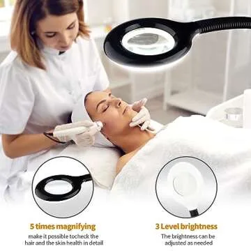 Retain Time Facial Steamer for Ozone Humidifier Atomizer Attach 5× Magnifier and Light, Professional Face Steamer Clean Skin Firming Pores and Moisturizing Suitable for a Beauty, Spa, at Home