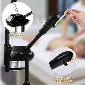 Retain Time Facial Steamer for Ozone Humidifier Atomizer Attach 5× Magnifier and Light, Professional Face Steamer Clean Skin Firming Pores and Moisturizing Suitable for a Beauty, Spa, at Home