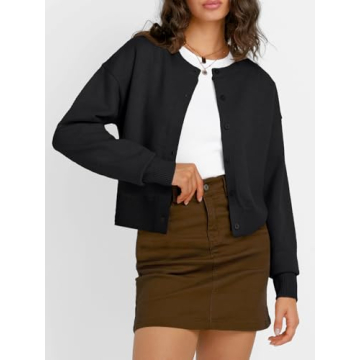 Trendy Queen Cropped Cardigan Sweaters for Women Lightweight Crop Cotton Knit Y2k Fall Outfits Fashi...