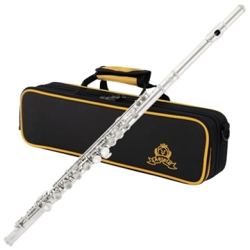 Yasisid Closed Hole C Flute 16 Keys Instrument for Student Beginners with Cleaning Kit, Stand, Carry...