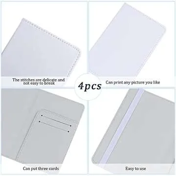 Customizable PU Leather Passport Holder, 4 Pack Travel Covers