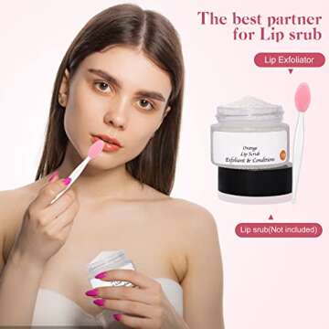 5 Pcs Lip Brush Tool Lip Scrub Brush Double-Sided Silicone Lip Exfoliator Brush Lip Scrubber Tool fo...