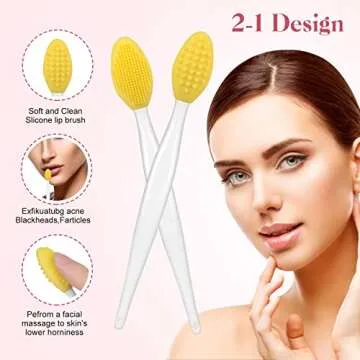 5 Pcs Double-Sided Lip Scrub Brush for Smooth Lips