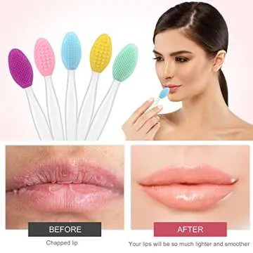 5 Pcs Double-Sided Lip Scrub Brush for Smooth Lips