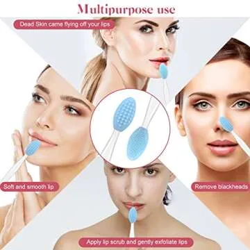 5 Pcs Double-Sided Lip Scrub Brush for Smooth Lips