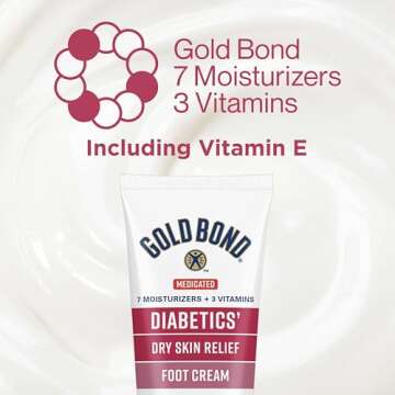 Gold Bond Medicated Diabetics' Dry Skin Relief Foot Cream, 3.4 oz., Skin Protectant