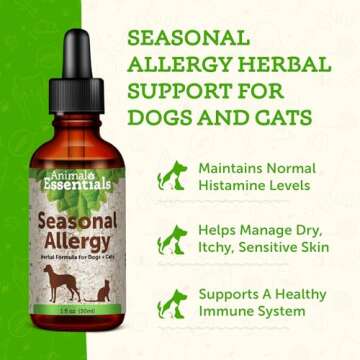 Animal Essentials Seasonal Allergy- Herbal Formula for Dogs & Cats for Occasional Allergy Relief, Sw...