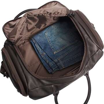Kenneth Cole REACTION Duff Guy Colombian Leather Travel Duffel Bag - Stylish & Functional