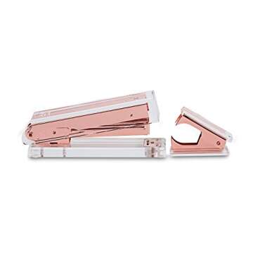 Rose Gold Desk Set Stapler with Gift Box - Stylish & Functional