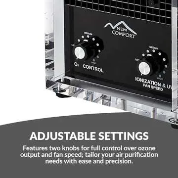 Prolux New Comfort 6 Stage UV, Ozone Generator Air Purifier Cleaner HEPA, Covers 3000 Feet, Acrylic, Home or Commercial Use, Adjustable, Powerful Fan, Portable
