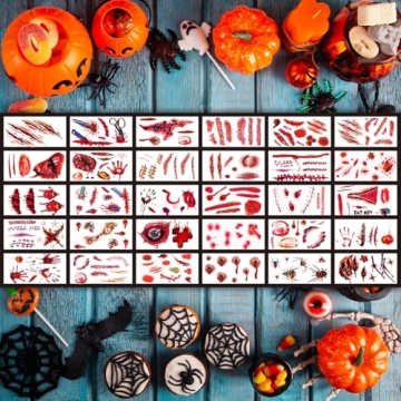 Zeecdatoo 36 Sheets Halloween Temporary Tattoos for Joker & Harley Quinn