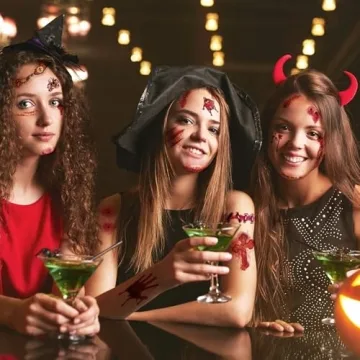 Zeecdatoo 36 Sheets Halloween Temporary Tattoos for Joker & Harley Quinn