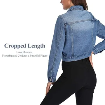 Andy & Natalie Women's Cropped Denim Jacket for Trendy Looks