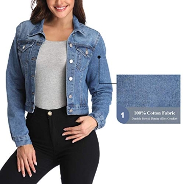 Andy & Natalie Women's Cropped Denim Jacket for Trendy Looks