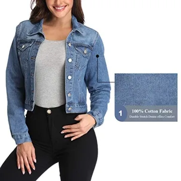 Andy & Natalie Women's Cropped Denim Jacket for Trendy Looks