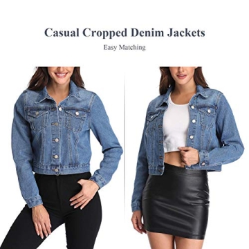 Andy & Natalie Women's Cropped Denim Jacket for Trendy Looks