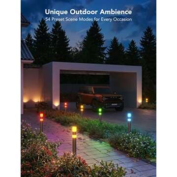 Govee Outdoor Pathway Lights, Patio Decorations, Smart Outdoor Lights with App Control, 250LM RGBIC ...