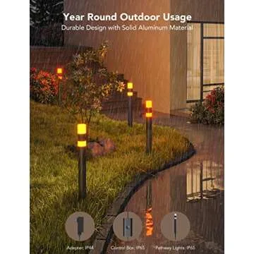 Govee Outdoor Pathway Lights, Patio Decorations, Smart Outdoor Lights with App Control, 250LM RGBIC Walkway Lights, IP65 Aluminum Landscape Lighting, Outdoor Decor, Works with Alexa, Wired 4 Pack