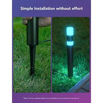 Govee Outdoor Pathway Lights, Patio Decorations, Smart Outdoor Lights with App Control, 250LM RGBIC Walkway Lights, IP65 Aluminum Landscape Lighting, Outdoor Decor, Works with Alexa, Wired 4 Pack