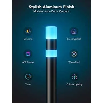 Govee Outdoor Pathway Lights, Patio Decorations, Smart Outdoor Lights with App Control, 250LM RGBIC Walkway Lights, IP65 Aluminum Landscape Lighting, Outdoor Decor, Works with Alexa, Wired 4 Pack