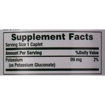 Nature's Bounty Potassium, Supports Fluid Balance, Dietary Supplement, 99 mg, 100 Caplets