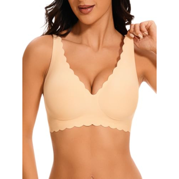 Stylish Women's Push Up Scalloped Deep V Bras - Seamless Comfort and Support