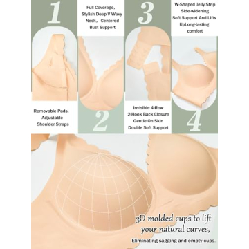 Buy Comfortable Women's Push Up Scalloped Deep V Bra